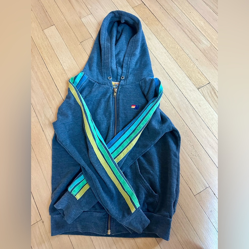 Navy aviator nation zip up hoodie